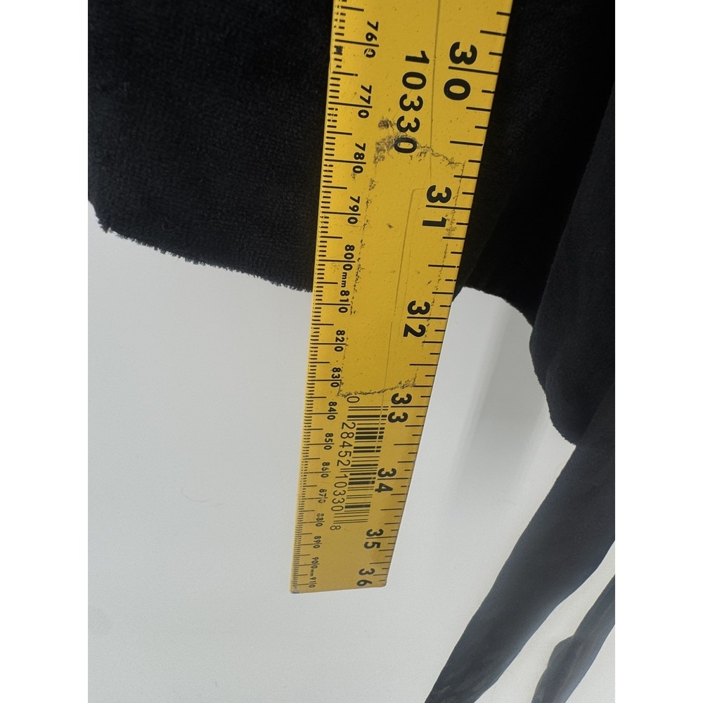 Betsey Johnson Intimates Black Velvet Leopard Satin Ruffle Robe Pockets Small - Picture 7 of 8